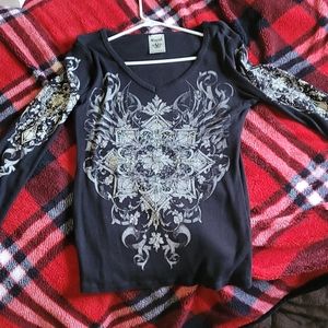 Women's Biker/Bling Shirt Long Sleeves